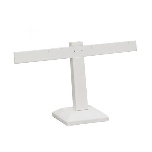 1-Bar Earring Stand - White faux leather